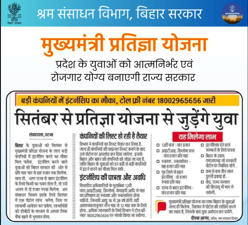 Important Dates for Pratigya Yojana Online Form