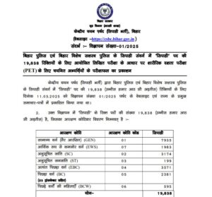 Bihar Police Result PDF Download