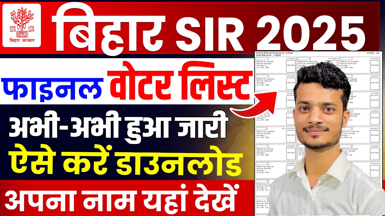 Bihar SIR Final Voter List 2025