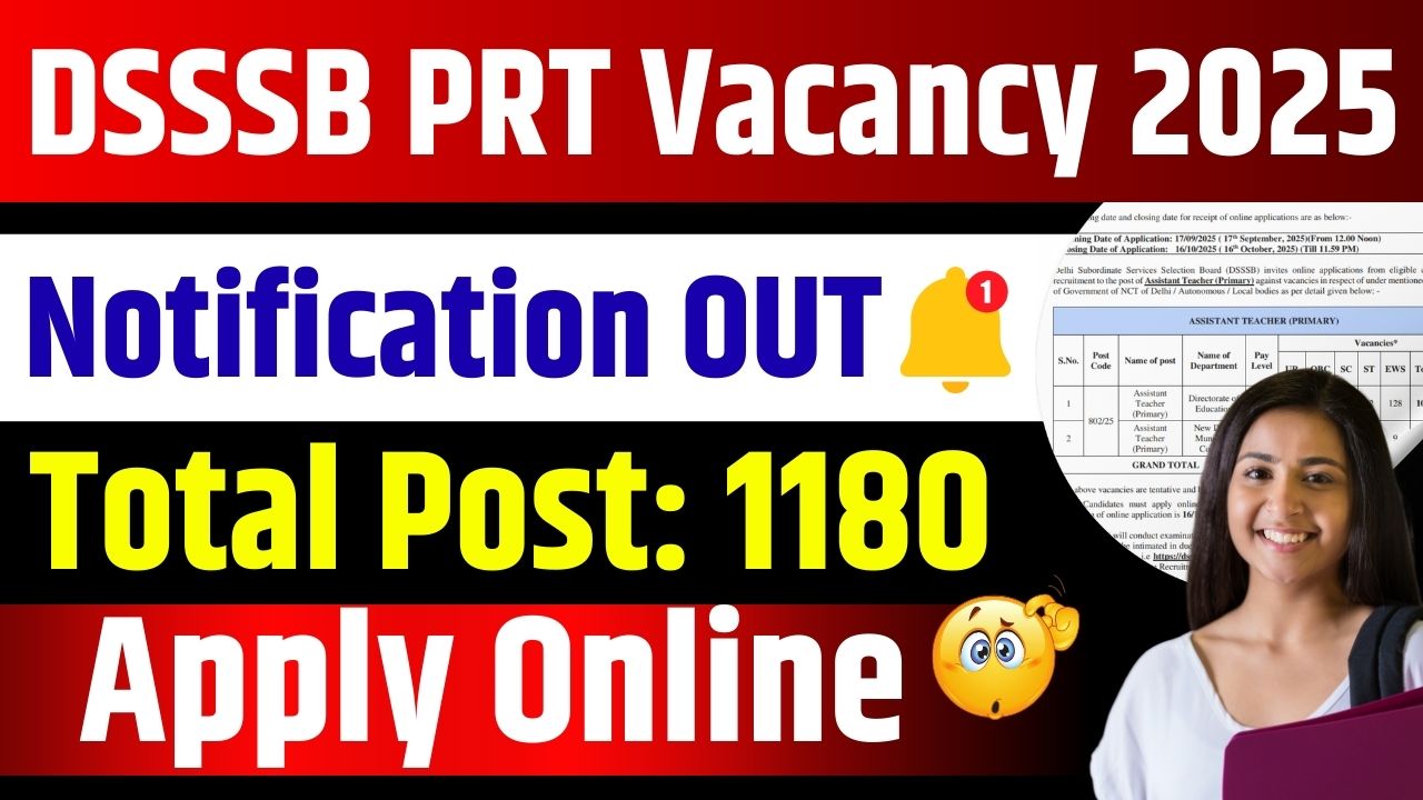 DSSSB PRT Vacancy 2025