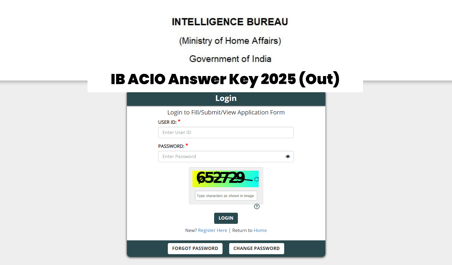 IB ACIO Answer Key 2025