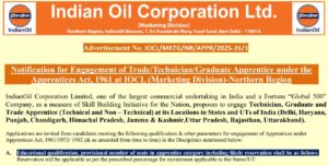 IOCL NR Apprentice Recruitment 2025 Notification