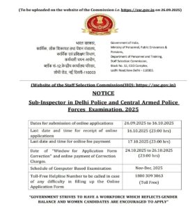 SSC CPO Recruitment 2025