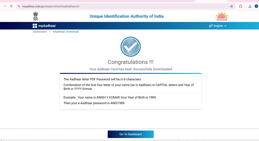 Aadhaar Card Download