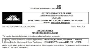 DSSSB TGT Vacancy 2025