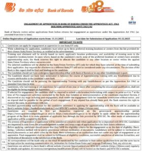 Bank of Baroda Apprentice Recruitment 2025