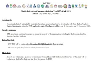 CAT 2025 Admit Card