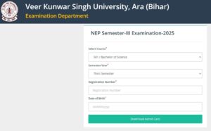 VKSU UG Semester 3 Admit Card 2024-28