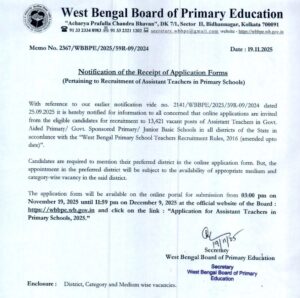WB Primary Teacher Recruitment 2025