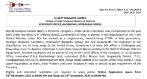 BDL MT Recruitment 2025