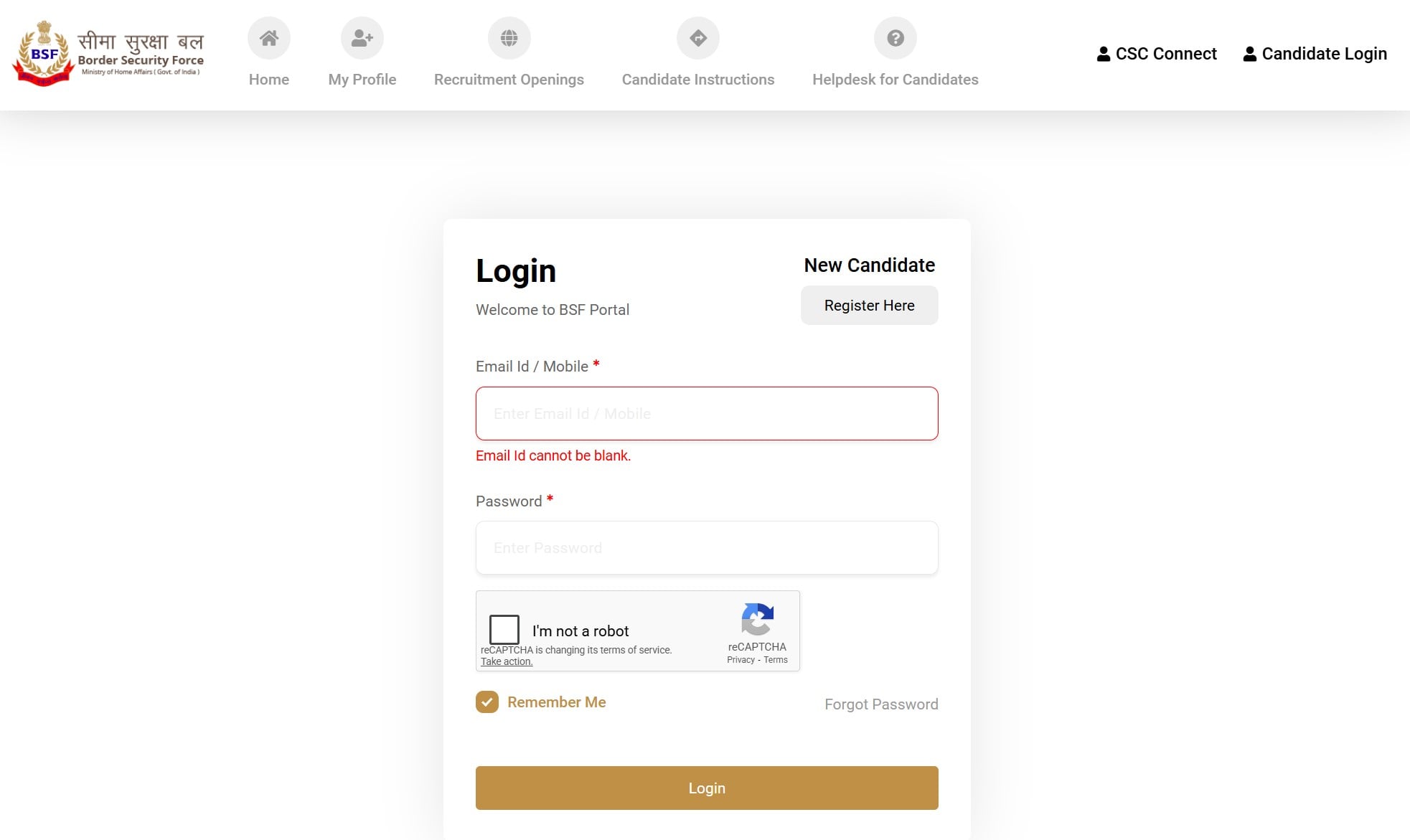 BSF Tradesman Admit Card 2025