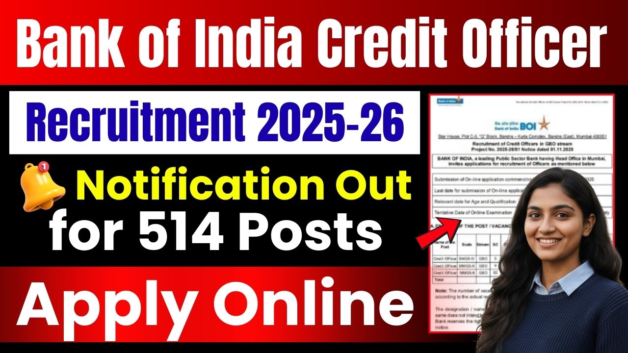 Bank of India Credit Officer Recruitment 2025-26