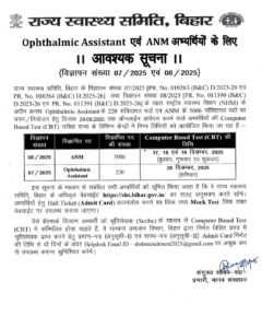 Bihar ANM Exam Date 2025