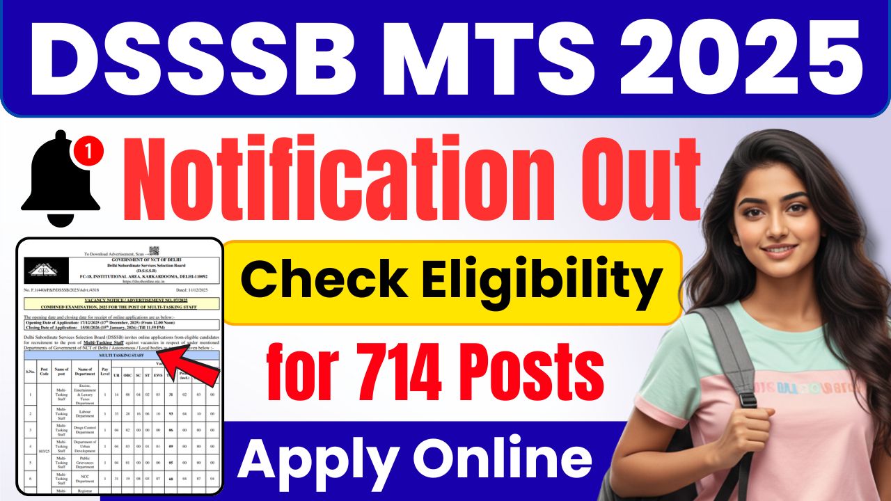 DSSSB MTS Recruitment 2025