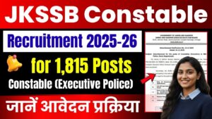 JKSSB Constable Recruitment 2026