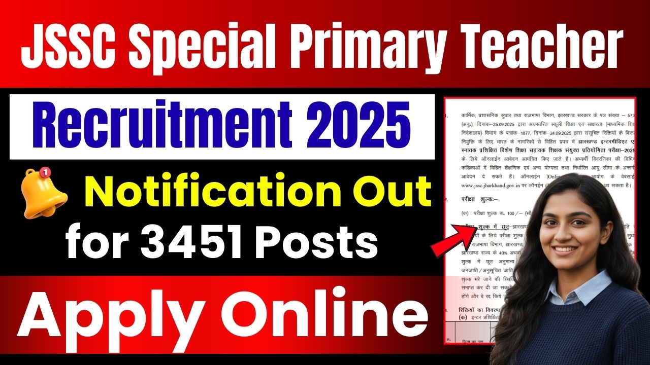 JSSC Special Primary Teacher Recruitment 2025