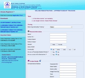 NLC Apprentice Recruitment 2025-26 Online Apply