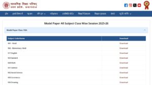 UP Board 10th Model Paper 2026