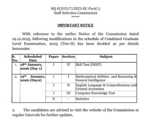 SSC CGL Tier 2 Exam Date