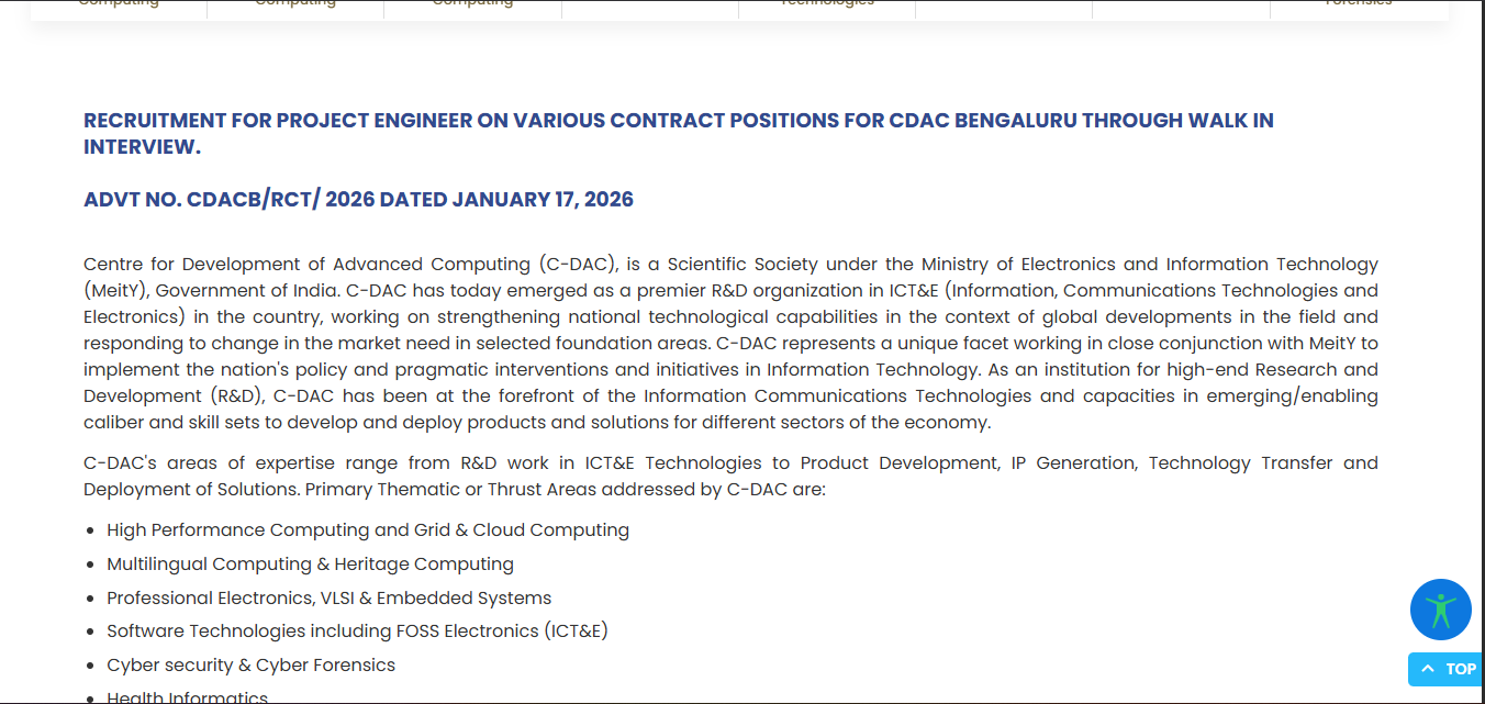 CDAC Project Engineer Recruitment 2026: वॉक-इन इंटरव्यू के लिए महत्वपूर्ण निर्देश