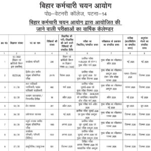 BSSC Exam Calendar 2026