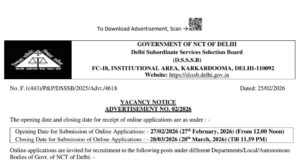 DSSSB Radiographer Vacancy 2026