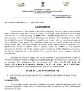 PNRD Assam Recruitment 2026