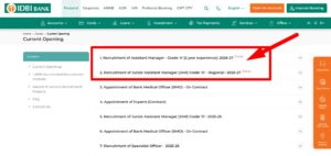IDBI Bank JAM- Grade ‘O’ & Assistant Manager- Grade ‘A' Recruitment 2026