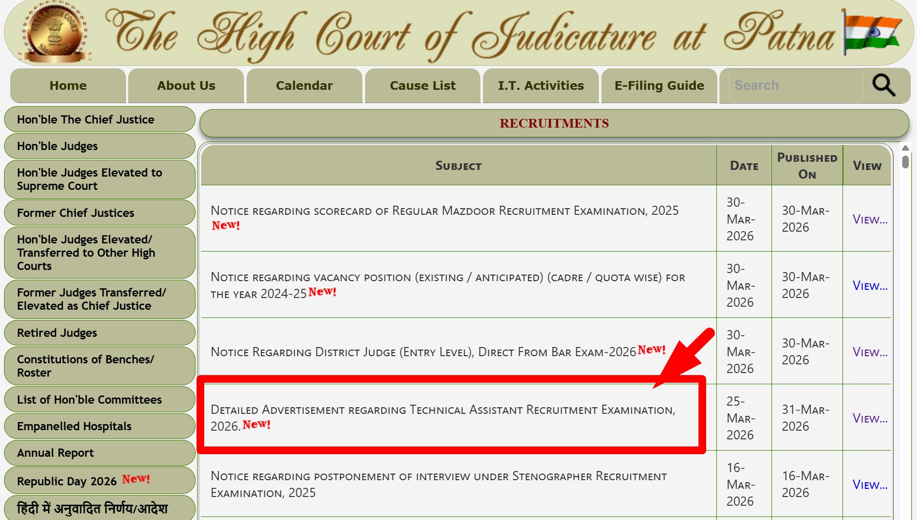 Patna High Court Technical Assistant Group C Recruitment 2026