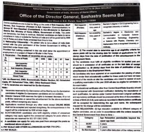 SSB Sub Inspector Recruitment 2026