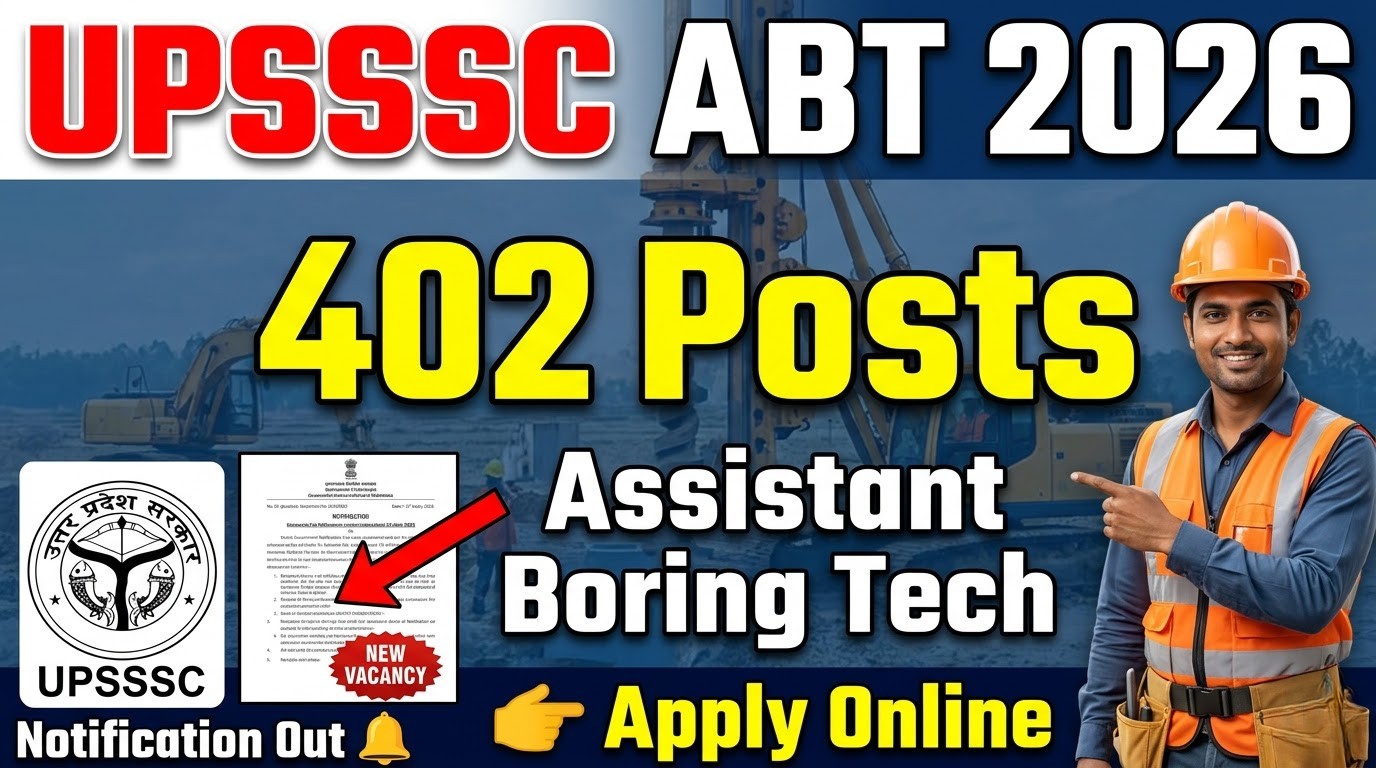 UPSSSC Assistant Boring Technician Recruitment 2026