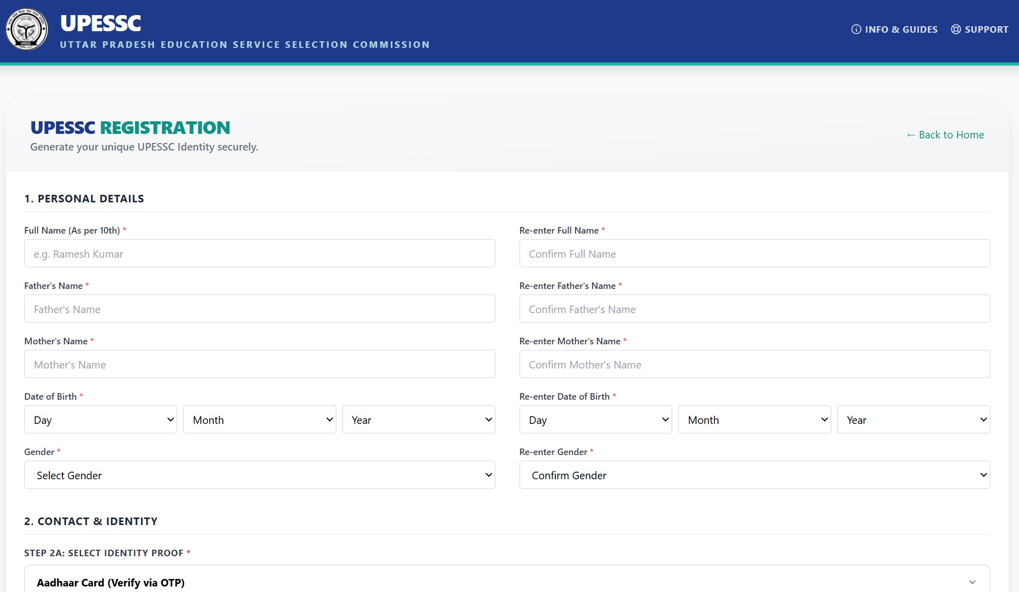 UPTET Online Application Form 2026