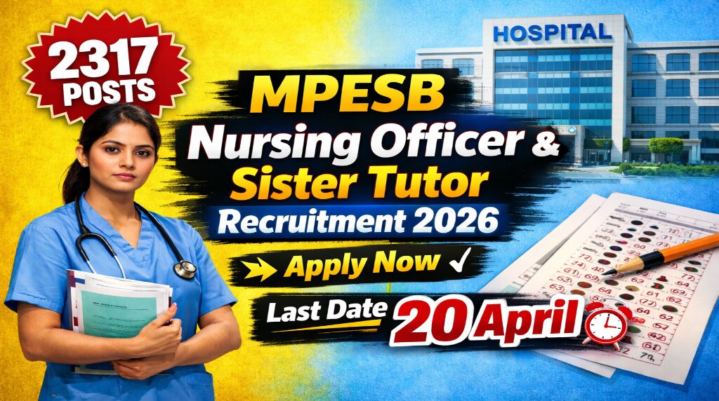 MPESB Nursing Officer & Sister Tutor Recruitment 2026