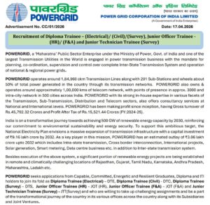 PGCIL Non Executive Recruitment 2026