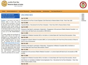 RBI JE Recruitment 2026