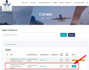 AAICLAS Security Screener Recruitment 2026