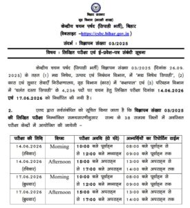 Bihar Police Prohibition Constable Exam Date 2026