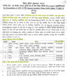 Bihar Police SAP Vacancy 2026