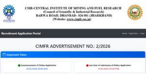 CSIR CIMFR Technician Recruitment 2026