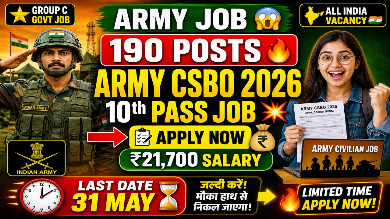 Indian Army CSBO Grade 2 Recruitment 2026