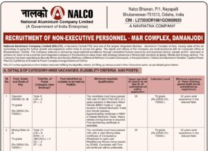 NALCO Non-Executive Recruitment 2026 Notification
