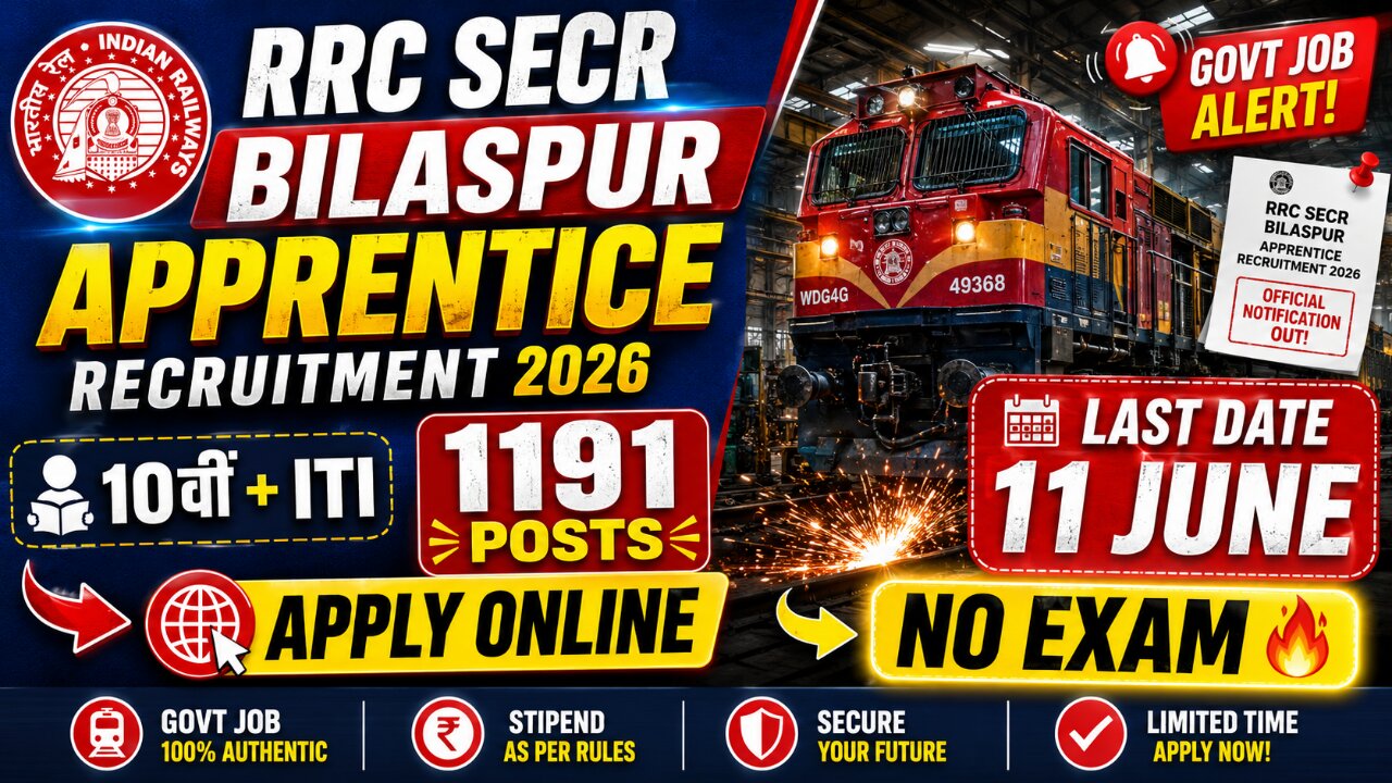 RRC SECR Bilaspur Apprentice Recruitment 2026