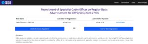 SBI Trade Finance Officer Recruitment