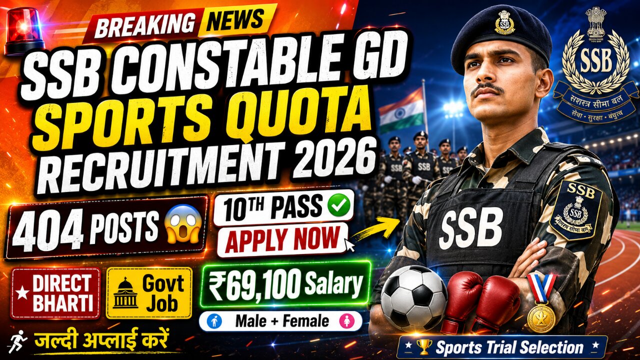 SSB Sports Quota Recruitment 2026