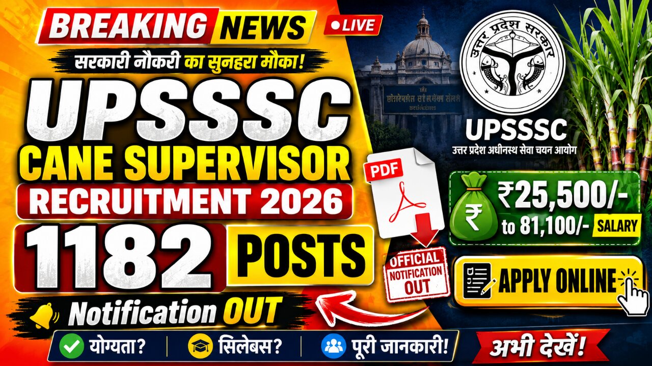 UPSSSC Cane Supervisor Recruitment 2026