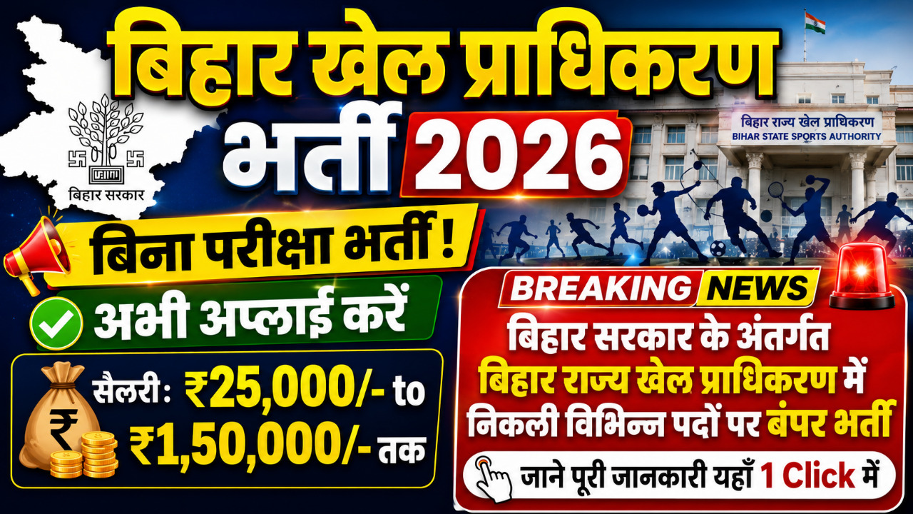 Bihar Rajya Khel Pradhikaran Bharti 2026