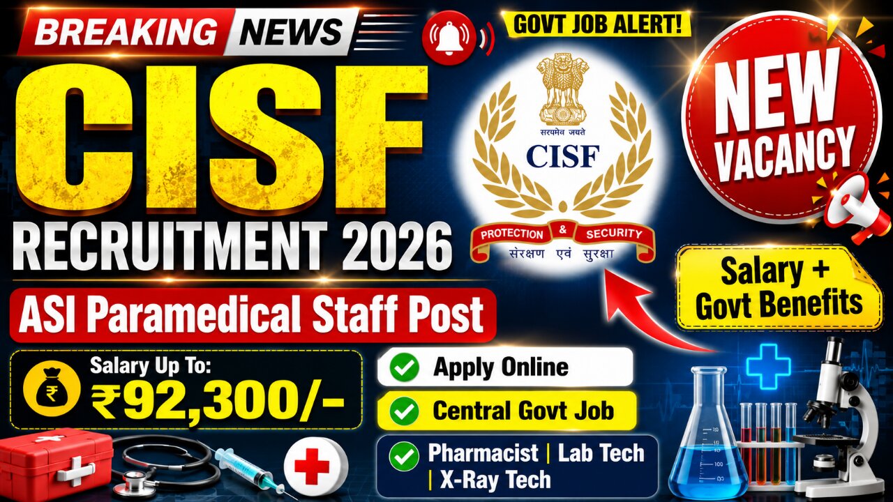 CISF ASI Paramedical Staff Recruitment 2026
