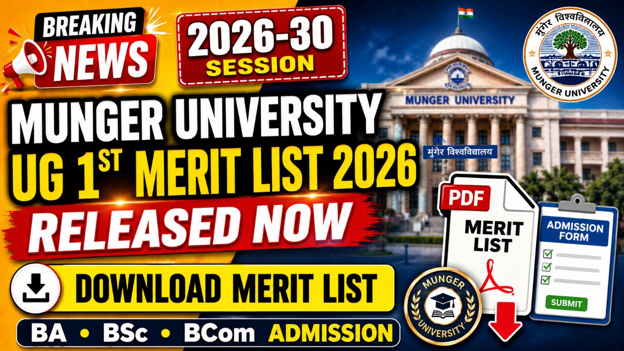 Munger University UG 1st Merit List 2026-30