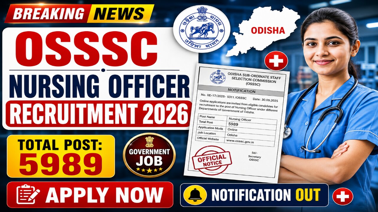 OSSSC Nursing Officer Recruitment 2026
