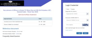 RBI Officer Grade B Admit Card 2026